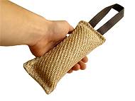 Dog bite tug made of jute with 1 handle