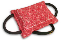Dog bite pad made of French linen with 3 handles