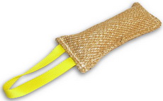 small jute dog bite tug dog bite tag with handle