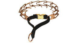 This pinch collar is very easy and fast to put on and off the dog using quick release buckle future