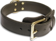 Extra durable Handcrafted 2 Ply Leather Agitation Dog Collar