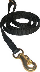 Police tracking dog leash with massive solid brass snap with smart lock
