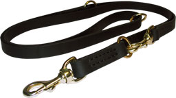 Leather police dog leash for training