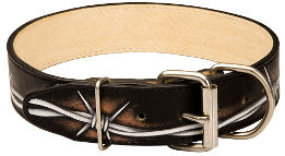 Hand painted by our artists leather dog collar - Barbed Wire* - product code C78