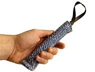 Great Synthetic "French Linen" puppy bite tug - 8 inch x 2 inch with handle - TEFL5x20_1-handle