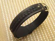 Gorgeous Wide 2 Ply Leather Dog Collar - Fashion Exclusive Design - C55Special33blackBraided Gorgeous Wide 2 Ply Leather Dog Collar - Fashion Exclusive Design - C55Special33blackBraided
