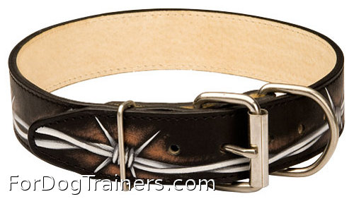 Handcrafted leather dog collar