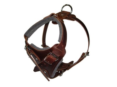 leather dog harness for agitation work