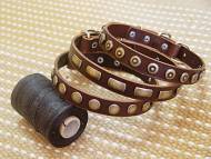 25S3BR - Set of 3 Gorgeous Wide Brown Leather Dog Collars - Fashion Exclusive Design 25S3BR - Set of 3 Gorgeous Wide Brown Leather Dog Collars - Fashion Exclusive Design