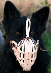 Basket leather dog muzzle