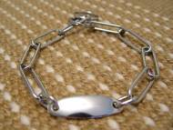 Fur Saver Dog Collar Steel Chromium Plated Width 3  MM With Plate (long links,1 welded ring, 1 split ring + plate)