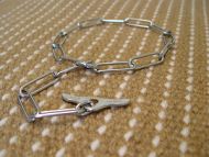 FUR SAVER DOG COLLAR MADE OF CHROME PLATED STAINLESS STEEL WITH TOGGLE