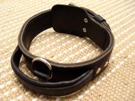Handcrafted 2 Ply Leather Agitation Dog Collar With Handle