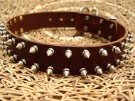 Handcrafted Leather Spiked Dog Collar For Large Breeds