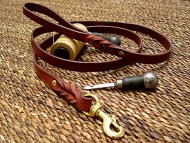 Leather dog leash