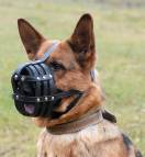 German Shepherd leather padded dog muzzle