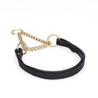 'Trainer’s pride' Leather Martingale Collar with Fur Saving Links for Small Dogs - 3/5 inch (12 mm) Wide 'Trainer’s pride' Leather Martingale Collar with Fur Saving Links for Small Dogs - 3/5 inch (12 mm) Wide