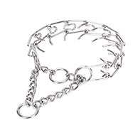 "Metal Thorns" Chrome Plated Pinch Collar - 1/9 inch (3 mm) link diameter "Metal Thorns" Chrome Plated Pinch Collar - 1/9 inch (3 mm) link diameter
