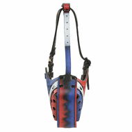"Flag of France" Handpainted Leather Dog Muzzle for Attack/Agitation Work "Flag of France" Handpainted Leather Dog Muzzle for Attack/Agitation Work