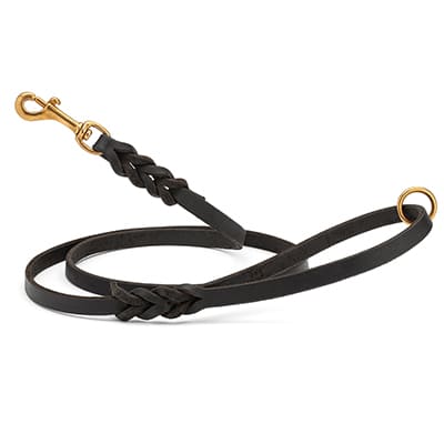 Black Leather Dog Leash