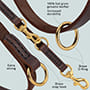 Multipurpose Leather Dog Leash for over 7 Different Activities