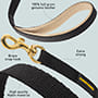No Rubbing Nylon Dog Leash with Support Leather Material on the Handle