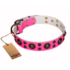 "Pink of Perfection" FDT Artisan Studded Leather Dog Collar "Pink of Perfection" FDT Artisan Studded Leather Dog Collar