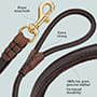 Round Leather Dog Leash for Walking and Tracking