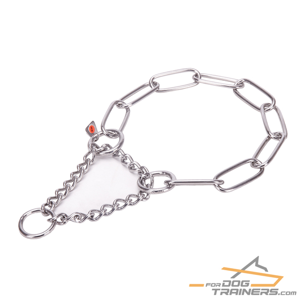 'Limited-Slip' Fur Saver Dog Choke Collar - 1/6 inch (4.0 mm) link diameter 'Limited-Slip' Fur Saver Dog Choke Collar - 1/6 inch (4.0 mm) link diameter