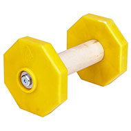 'Retrieve Easy' 1.4 lbs (650 g) Wooden Dog Training Dumbbell with Removable Plastic Yellow Weight Plates 'Retrieve Easy' 1.4 lbs (650 g) Wooden Dog Training Dumbbell with Removable Plastic Yellow Weight Plates