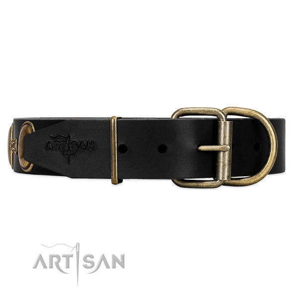 Adjustable Leather Dog Collar of Incredible Quality