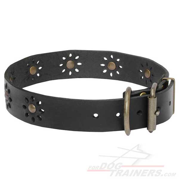 Leather Dog Collar Adjustable with Buckle