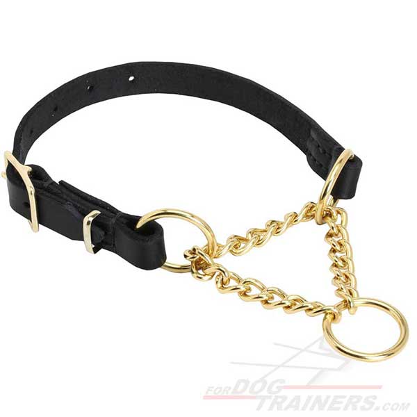 Martingale Collar brass leather materials