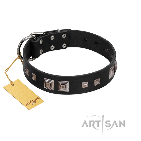 Handmade FDT Artisan leather dog collar for unbelievable comfort