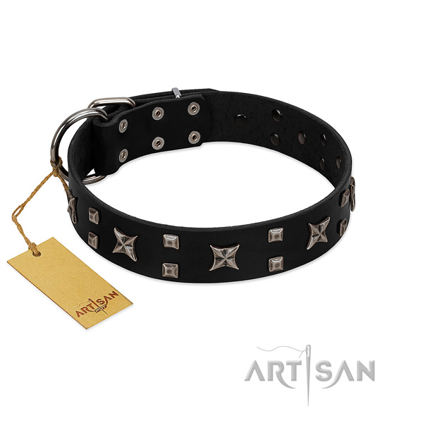 Handmade FDT Artisan leather dog collar