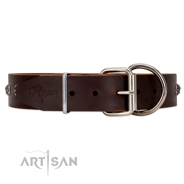 FDT Artisan brown leather dog collar