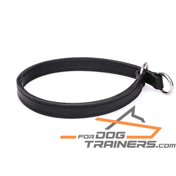 Safe Walking Choke Leather Dog Collar