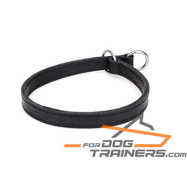 Sturdy choke leather dog collar 