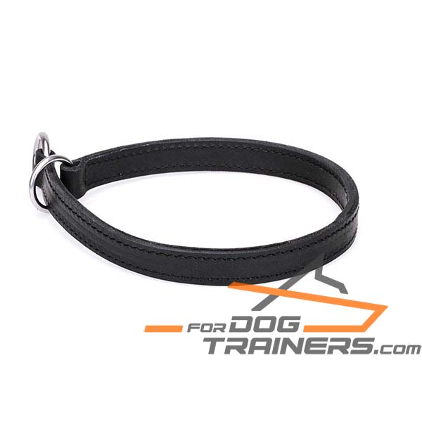 Choke Dog Collar Made of 2-Ply Leather
