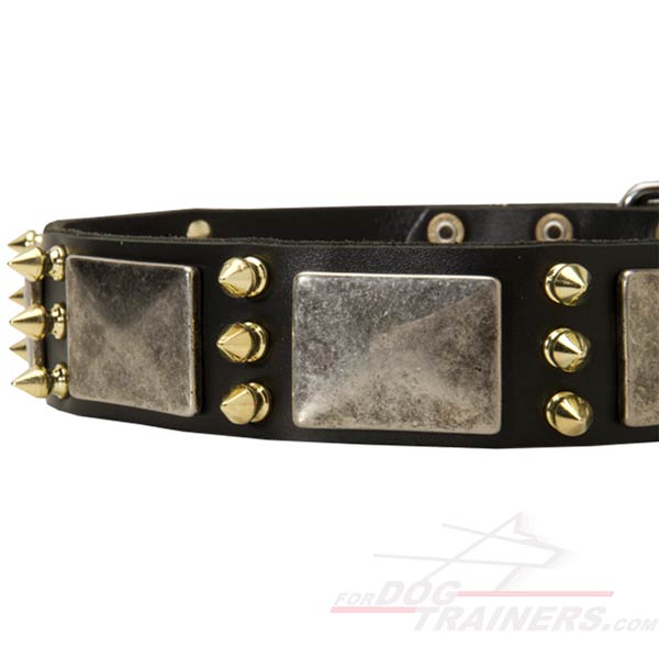 Durable Leather Dog Collar with Strong Hardware