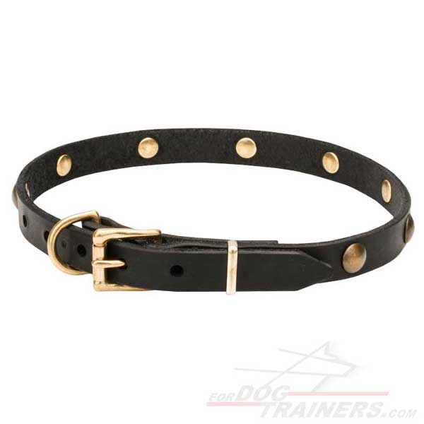 Dog collar made of full grain natural leather