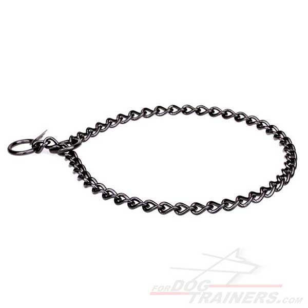 K9 Choke Collar of Black Stainless Steel Metal