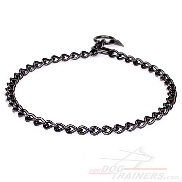 Black Stainless Steel Choke Collar for Dog Behavior Correction