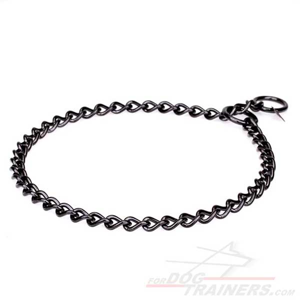 Black Stainless Steel Collar for Dog Fur Protection