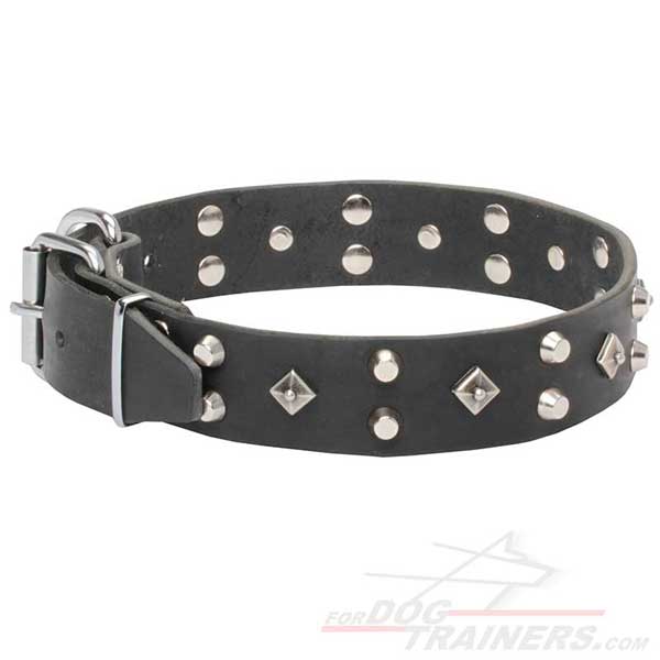 Dog Leather Collar Riveted for Betted Durability