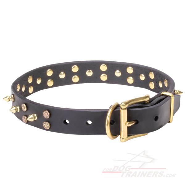 Leather Dog Collar with Strong Buckle