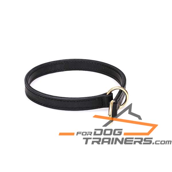 Leather Dog Collar with Durable O-Rings