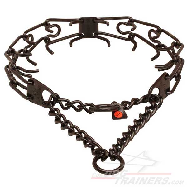 Black Pinch Dog Collar Stainless Steel