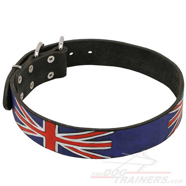 Leather Dog Collar Hand-Painted