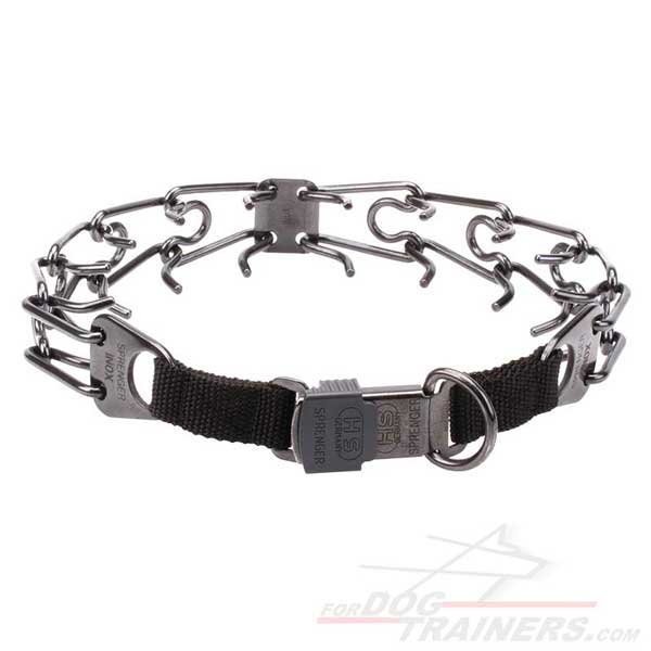 Black Stainless Steel Canine Pinch Collar for Behavior Correction